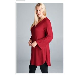Plus Size Bell Sleeves Soft Touch Sweater Dress